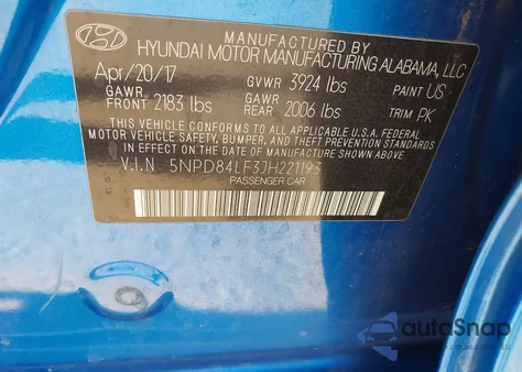 2018 Hyundai Elantra Sel from USA, damaged, VIN 5NPD84LF3JH221193
